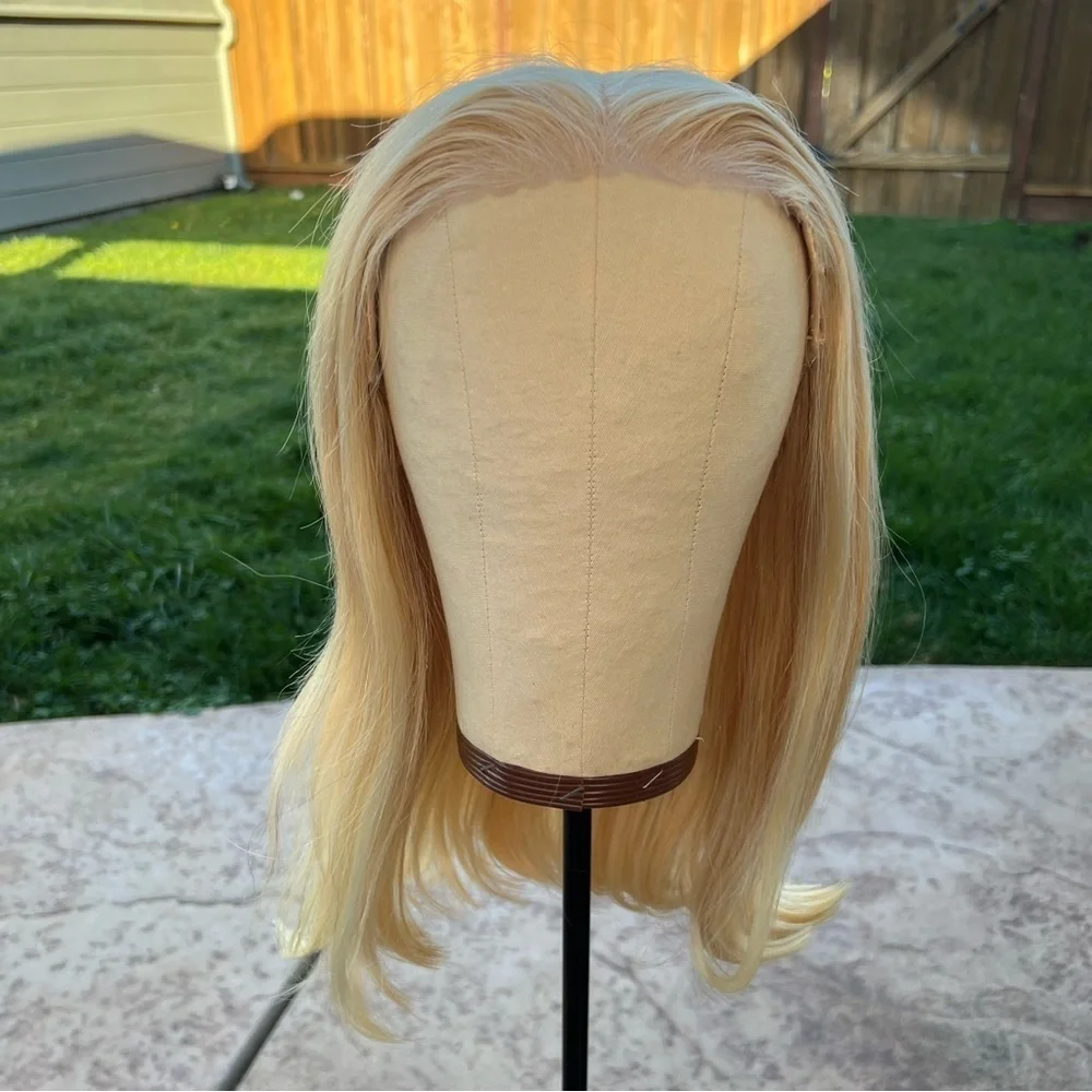 16” Blonde 613 HD 6x5 Lace Front Wig 100% Human Hair 230% Density #NC2